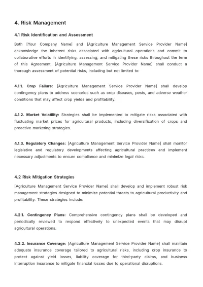 Free Agriculture Management Contract Template to Edit Online