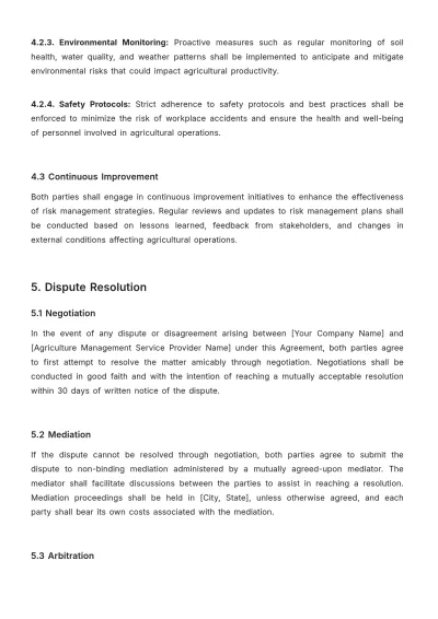 Free Agriculture Management Contract Template to Edit Online