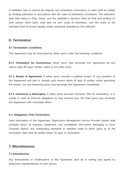 Free Agriculture Management Contract Template to Edit Online
