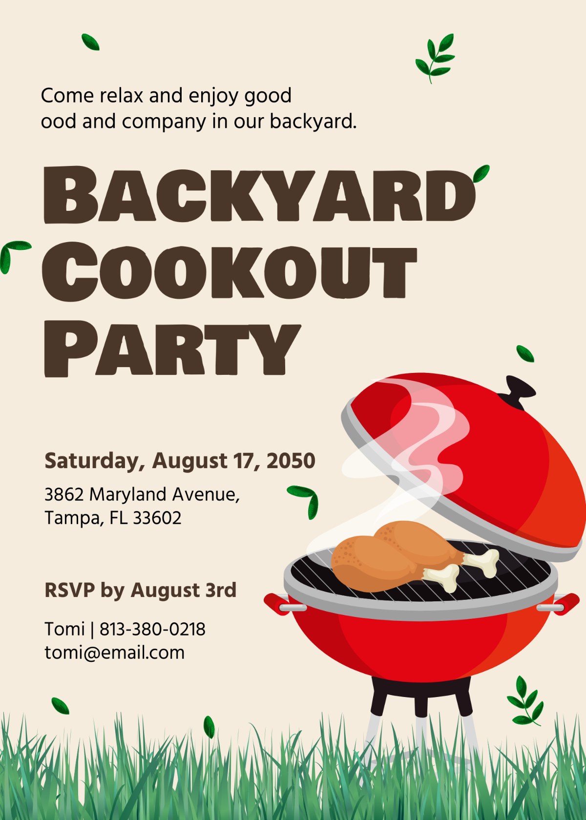Backyard Cookout Invitation