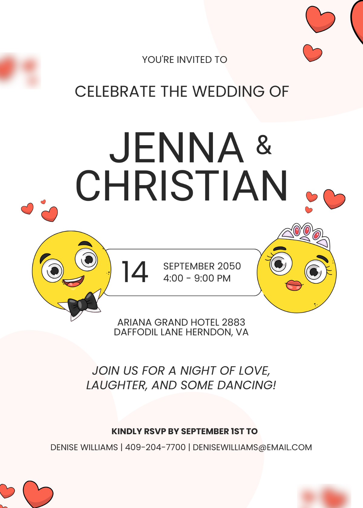 Emoji Wedding Party Invitation