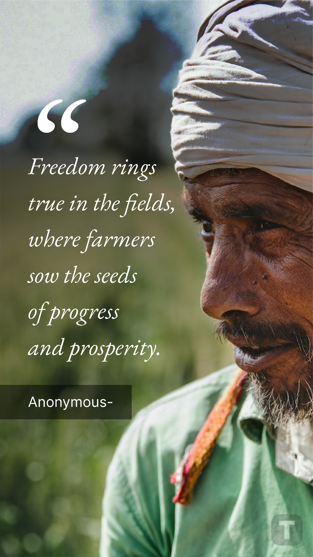 India Independence Day Farmer Quote