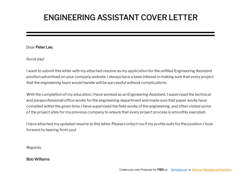 Free Engineering Assistant Cover Letter Template.jpe