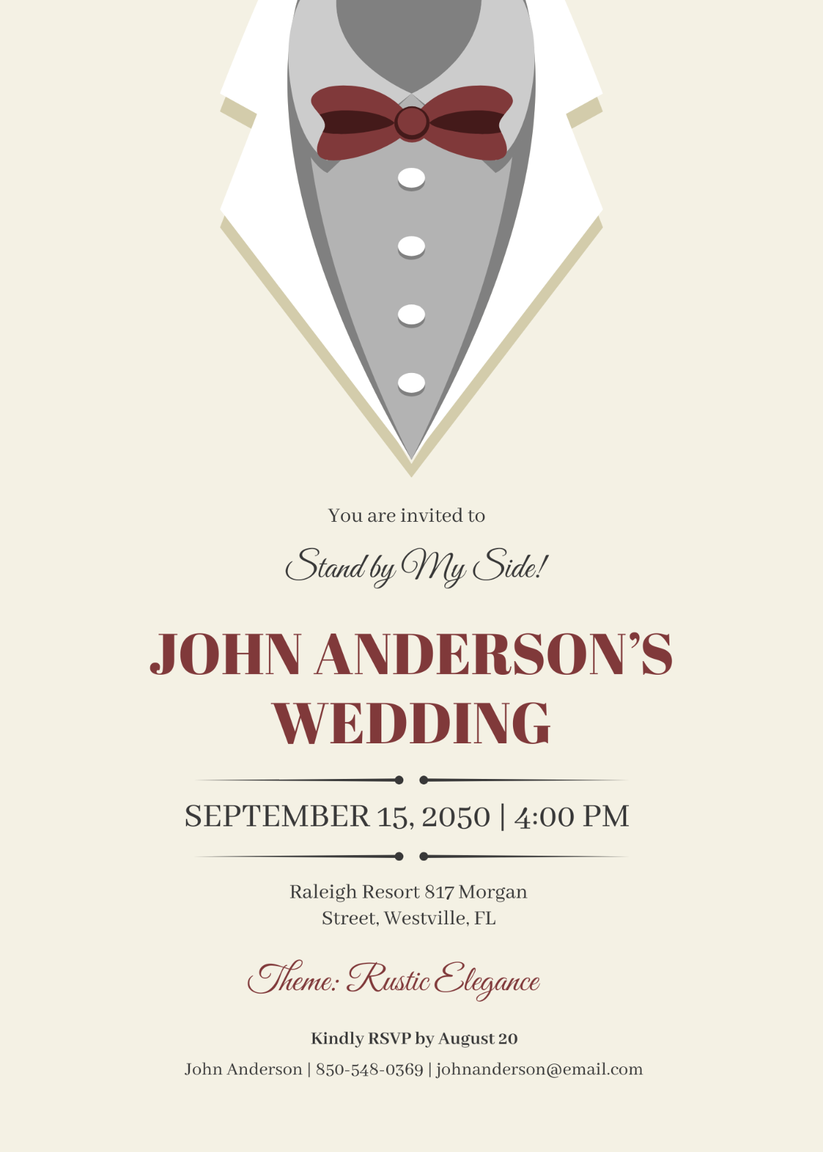 Wedding Groomsman Invitation