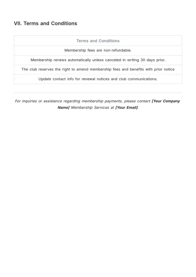 Free Membership Payment Schedule Template to Edit Online