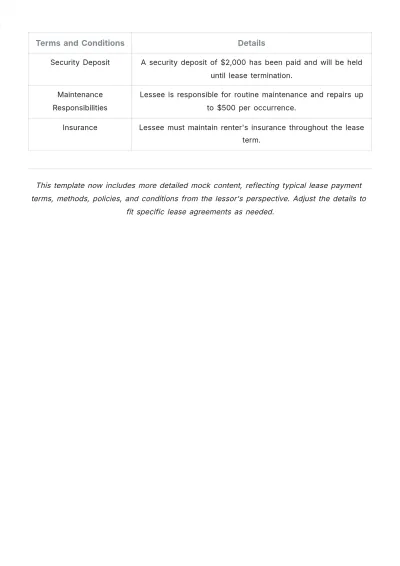 Free Lease Payment Schedule Template to Edit Online