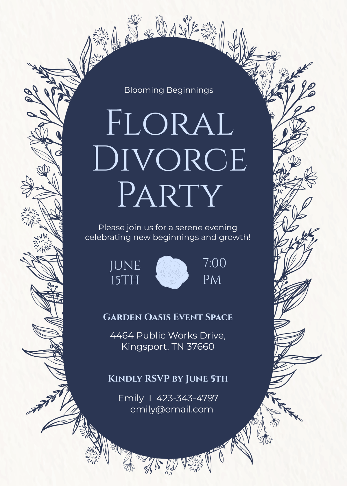 Floral Divorce Party Invitation