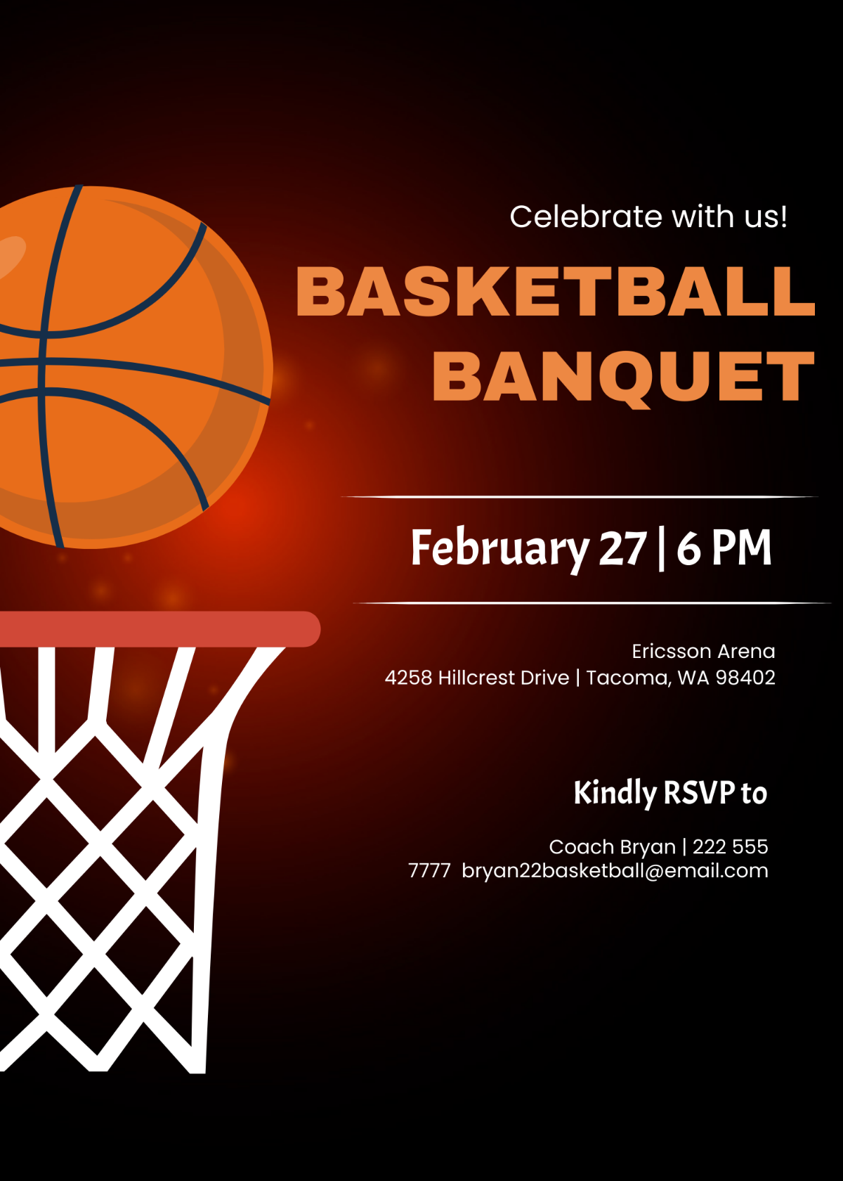 Basketball Banquet Invitation