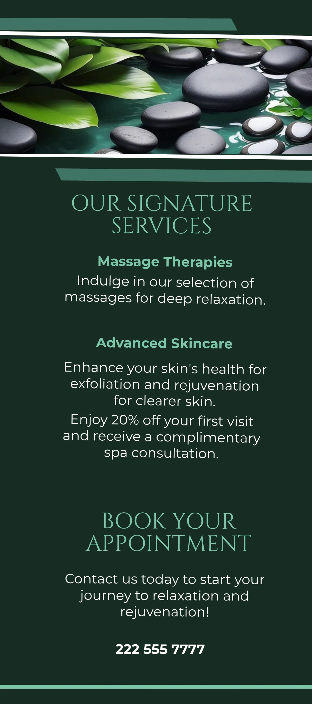Free Spa Advertising DL Card Template to Edit Online