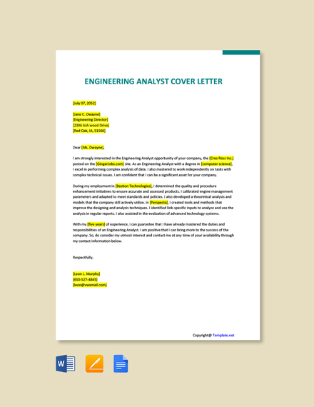 10+ Data Analyst Cover Letter Templates - Free Downloads | Template.net