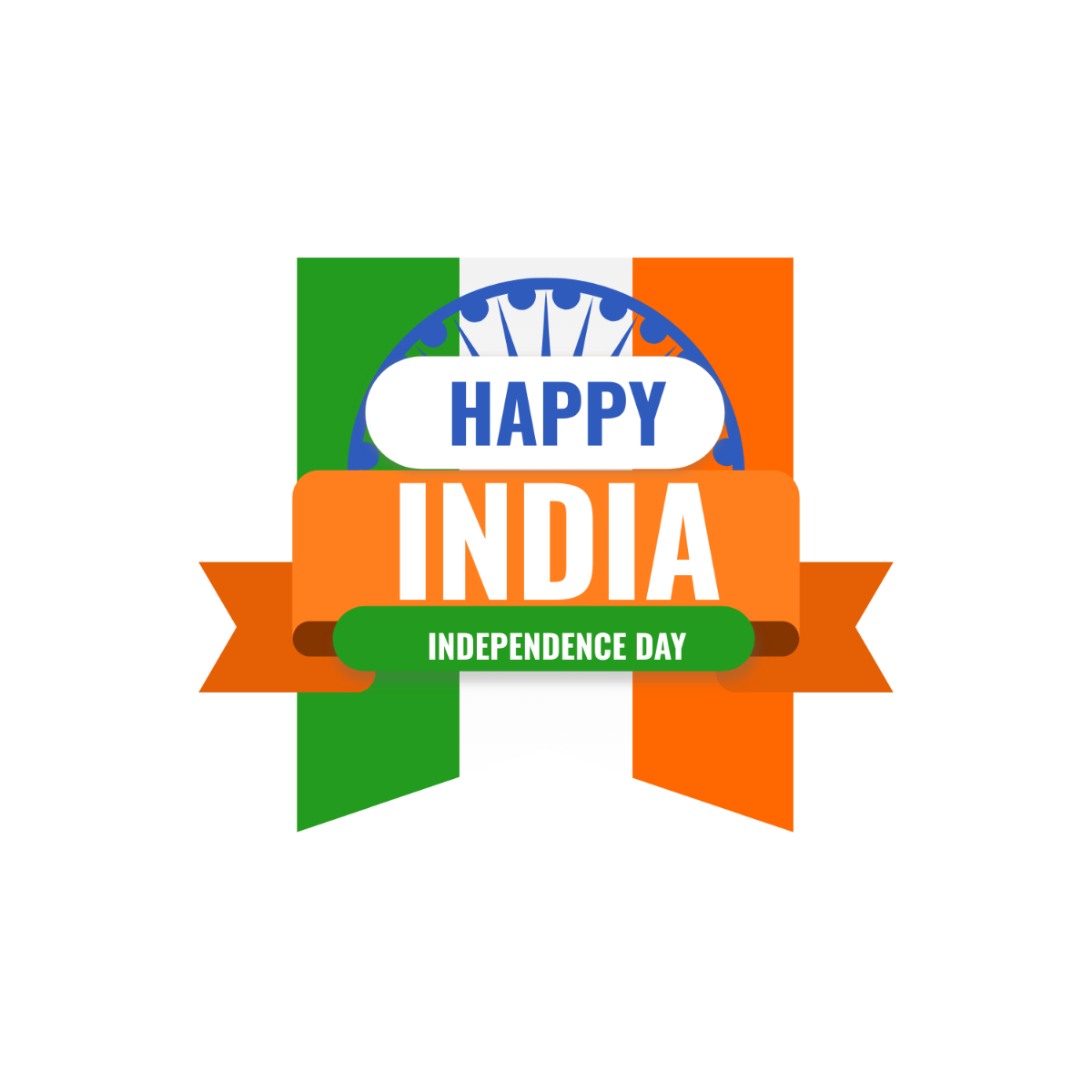 India Happy Independence Day Logo