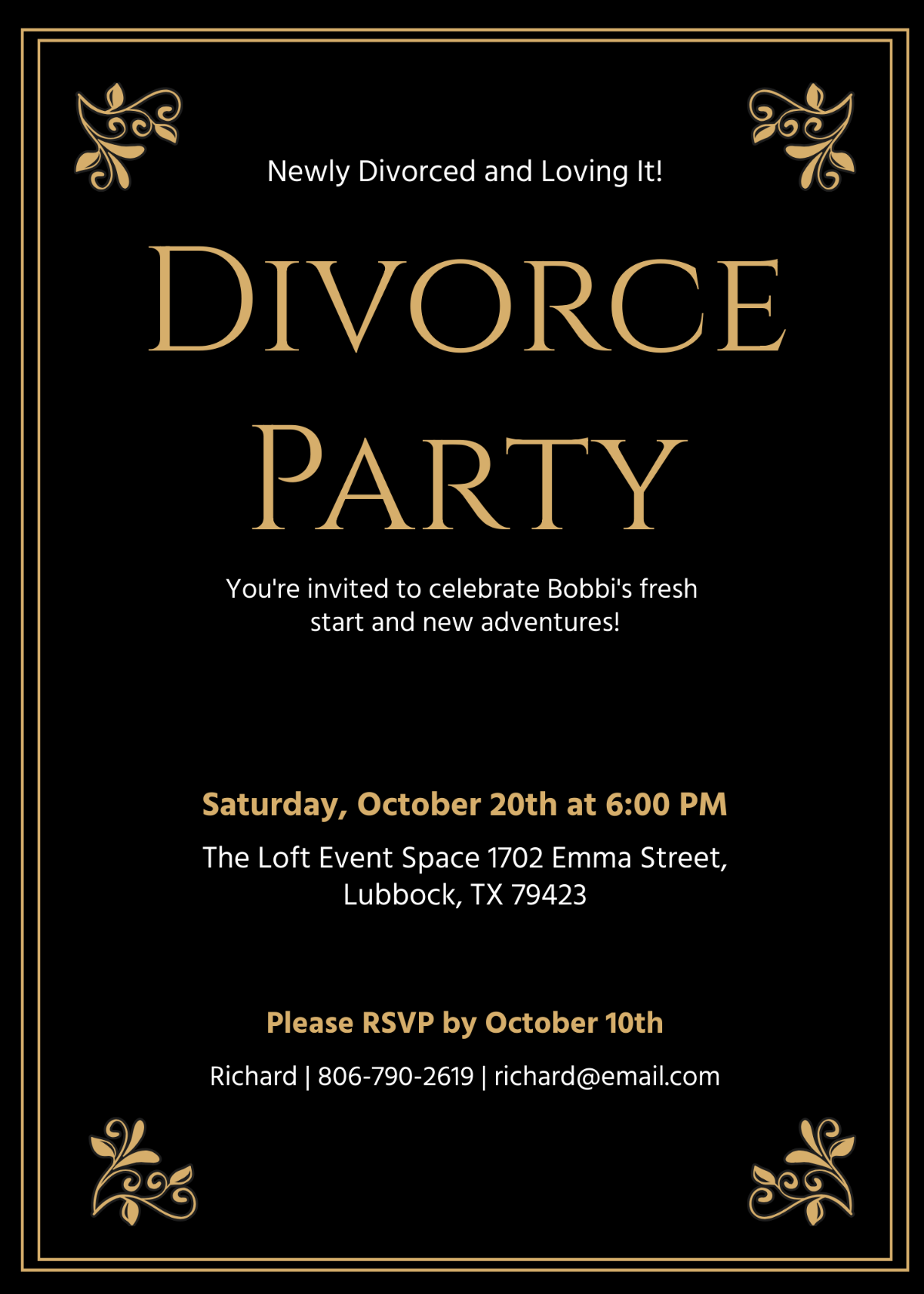 Newly Divorced Party Invitation