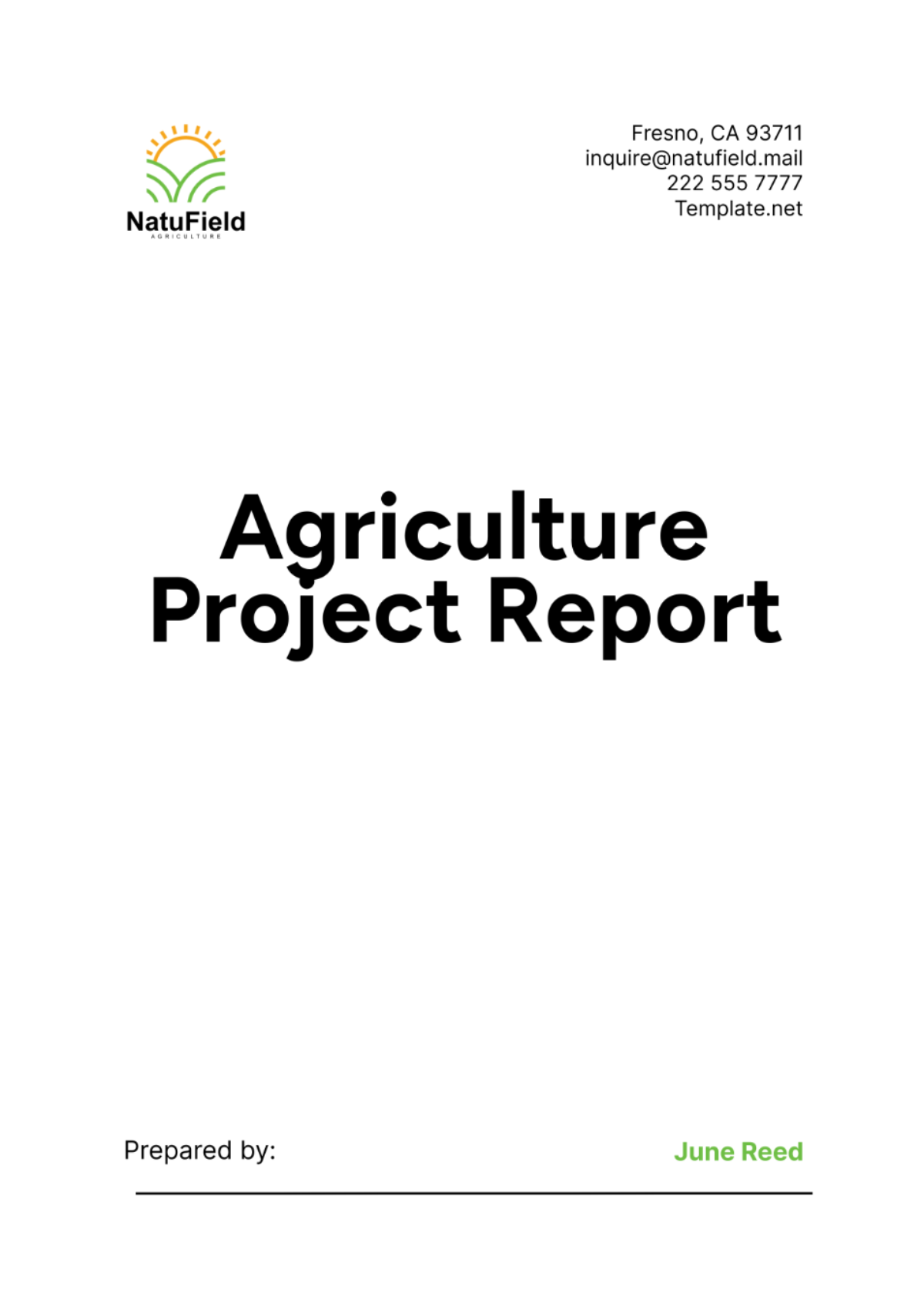 Agriculture Project Report Template - Edit Online & Download