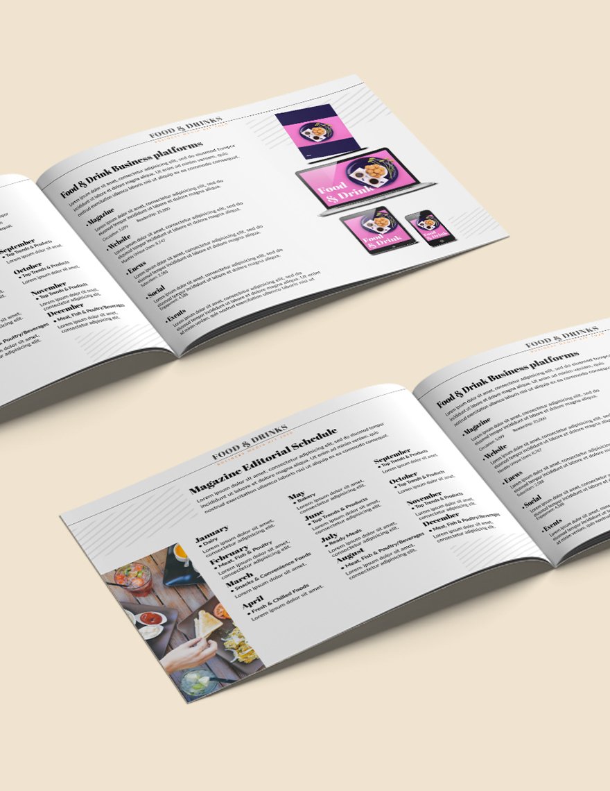 Downloadable Food and Drink Business Media Kit Template