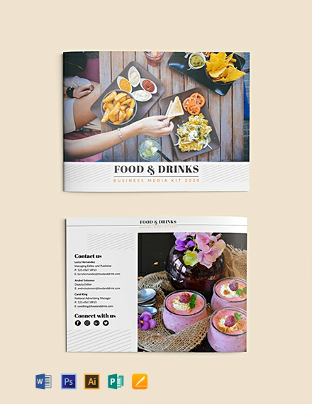 Free Food and Drink Business Media Kit Template