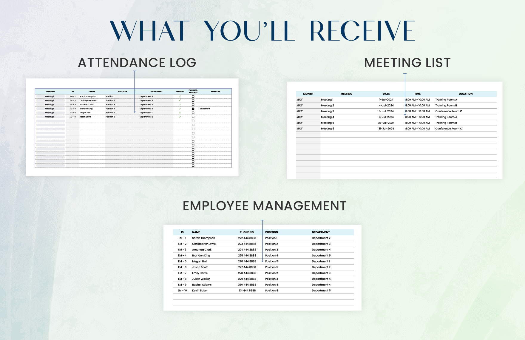 Legal Corporate Meeting Schedule and Attendance Tracker Template