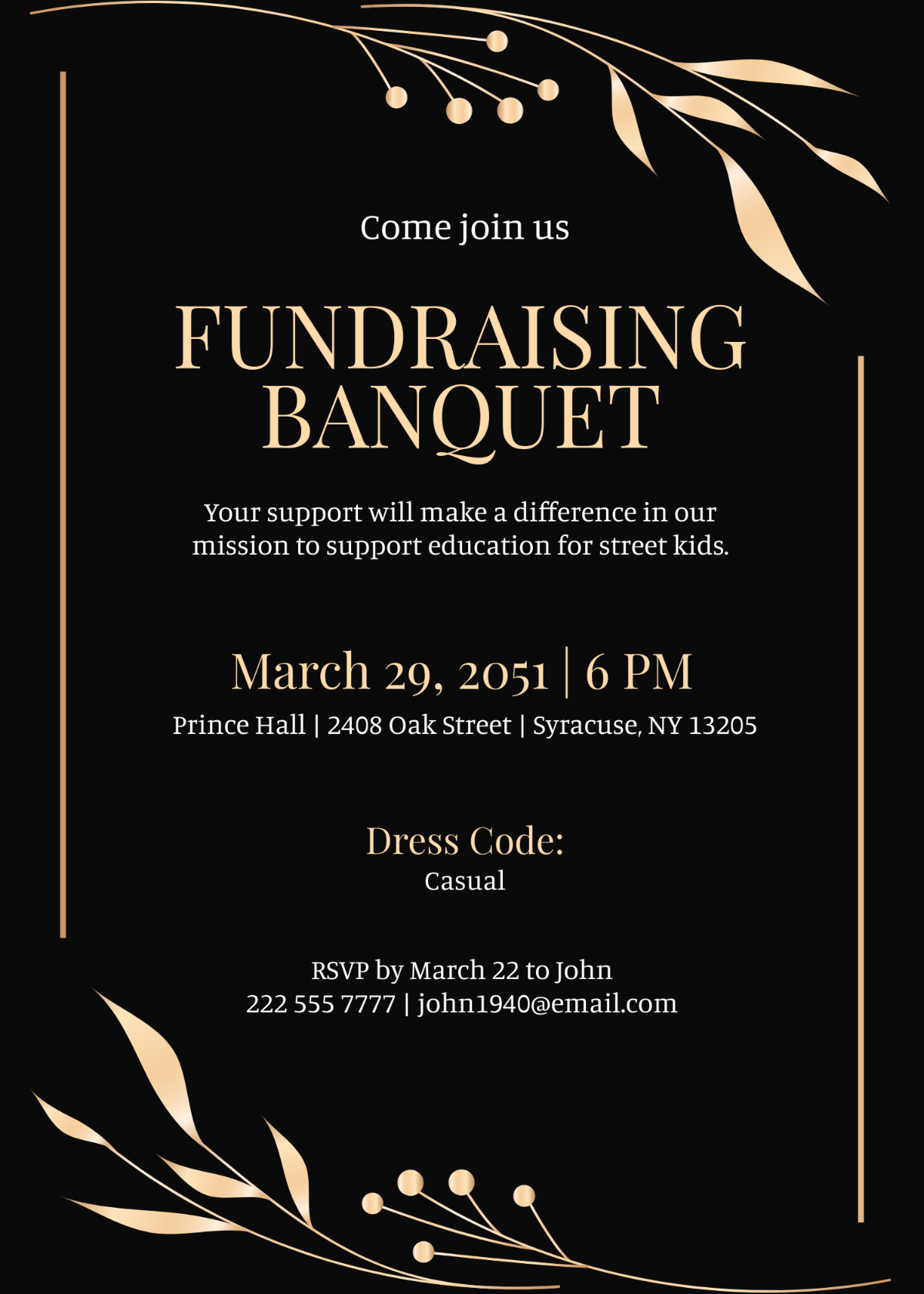 Fundraising Banquet Invitation