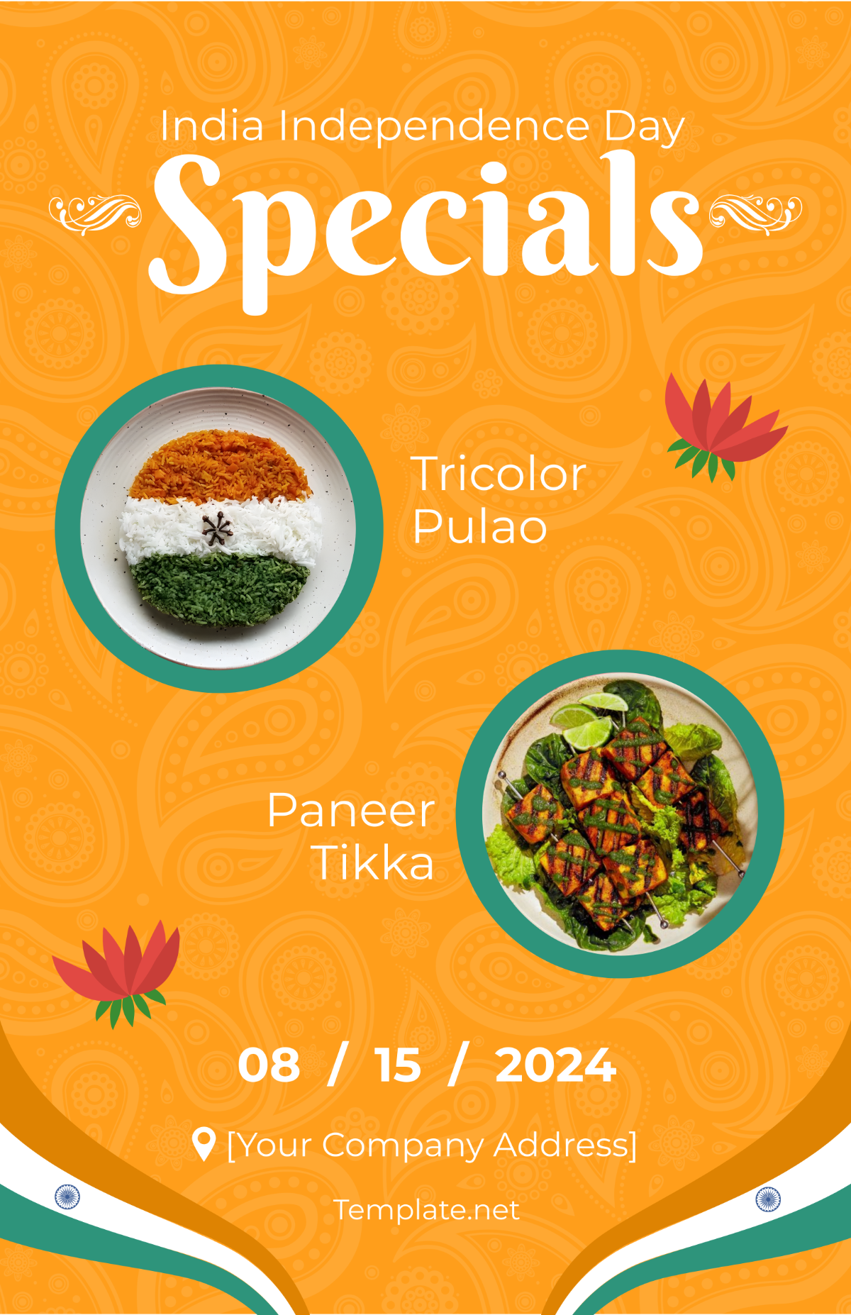 India Independence Day Food Poster