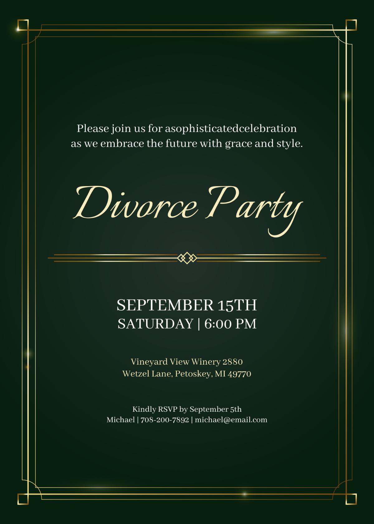 Elegant Divorce Party Invitation