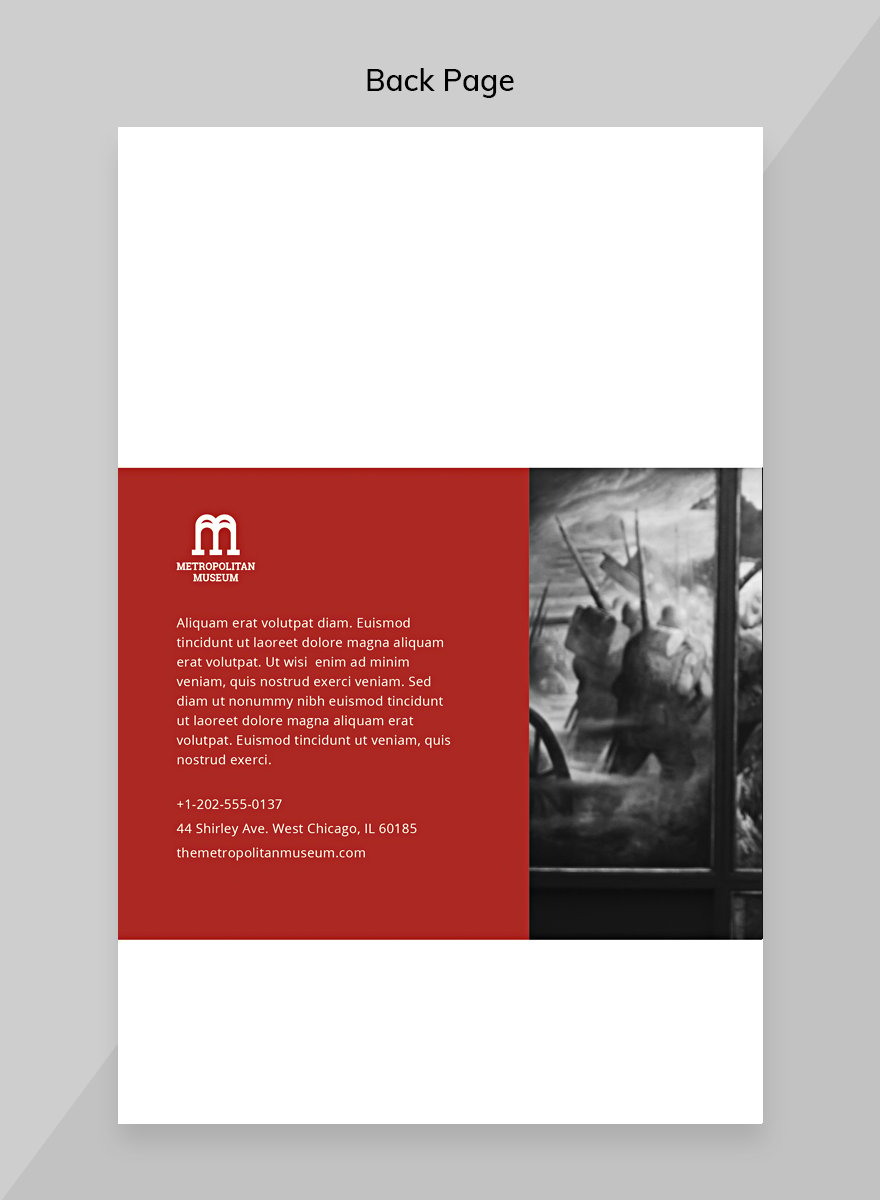 Exhibition Catalog Template Back