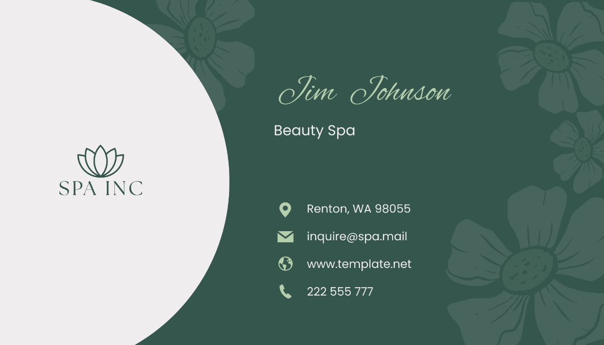 Beauty Spa Business Card