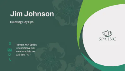 Free Relaxing Day Spa Business Card Template to Edit Online