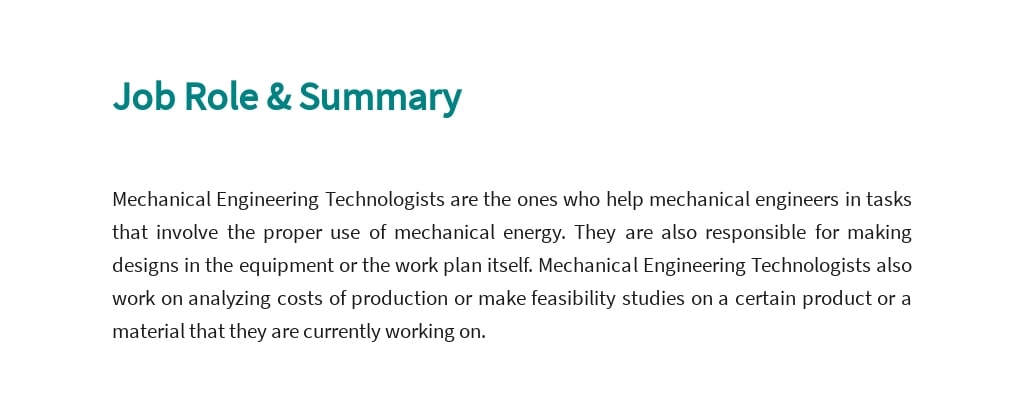 Free Mechanical Engineering Technologist Job Ad/Description Template 2.jpe