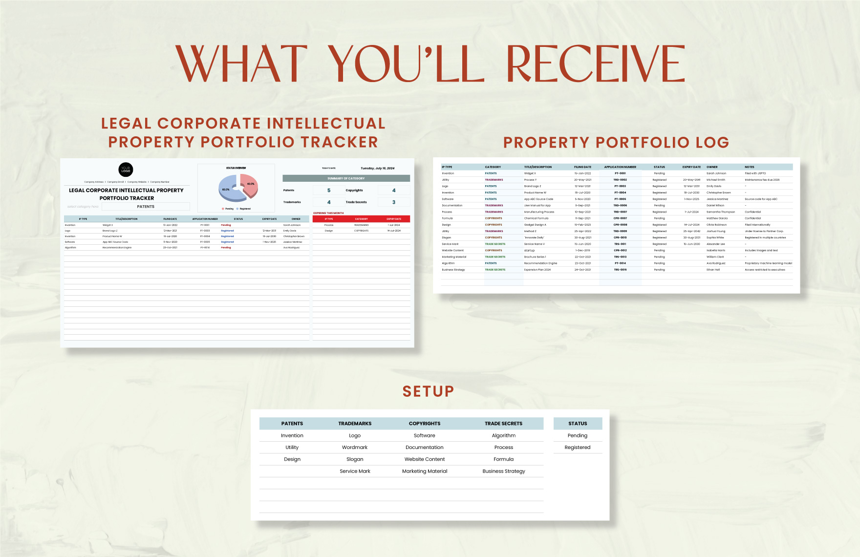 Legal Corporate Intellectual Property Portfolio Tracker Template