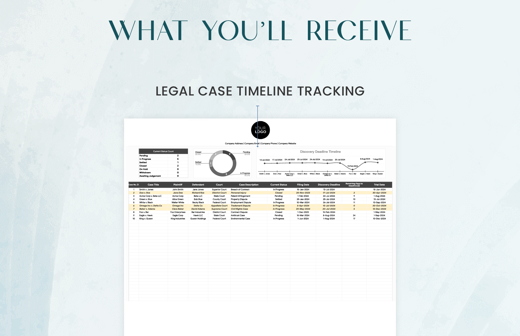 Legal Case Timeline Tracking Template