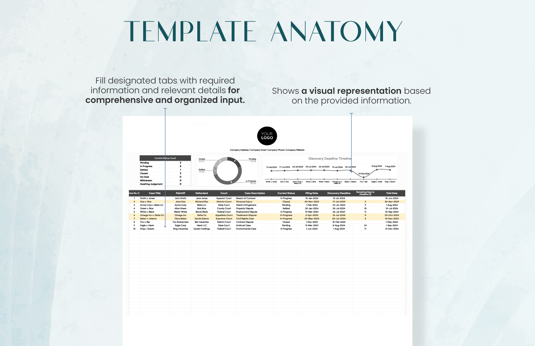 Legal Case Timeline Tracking Template