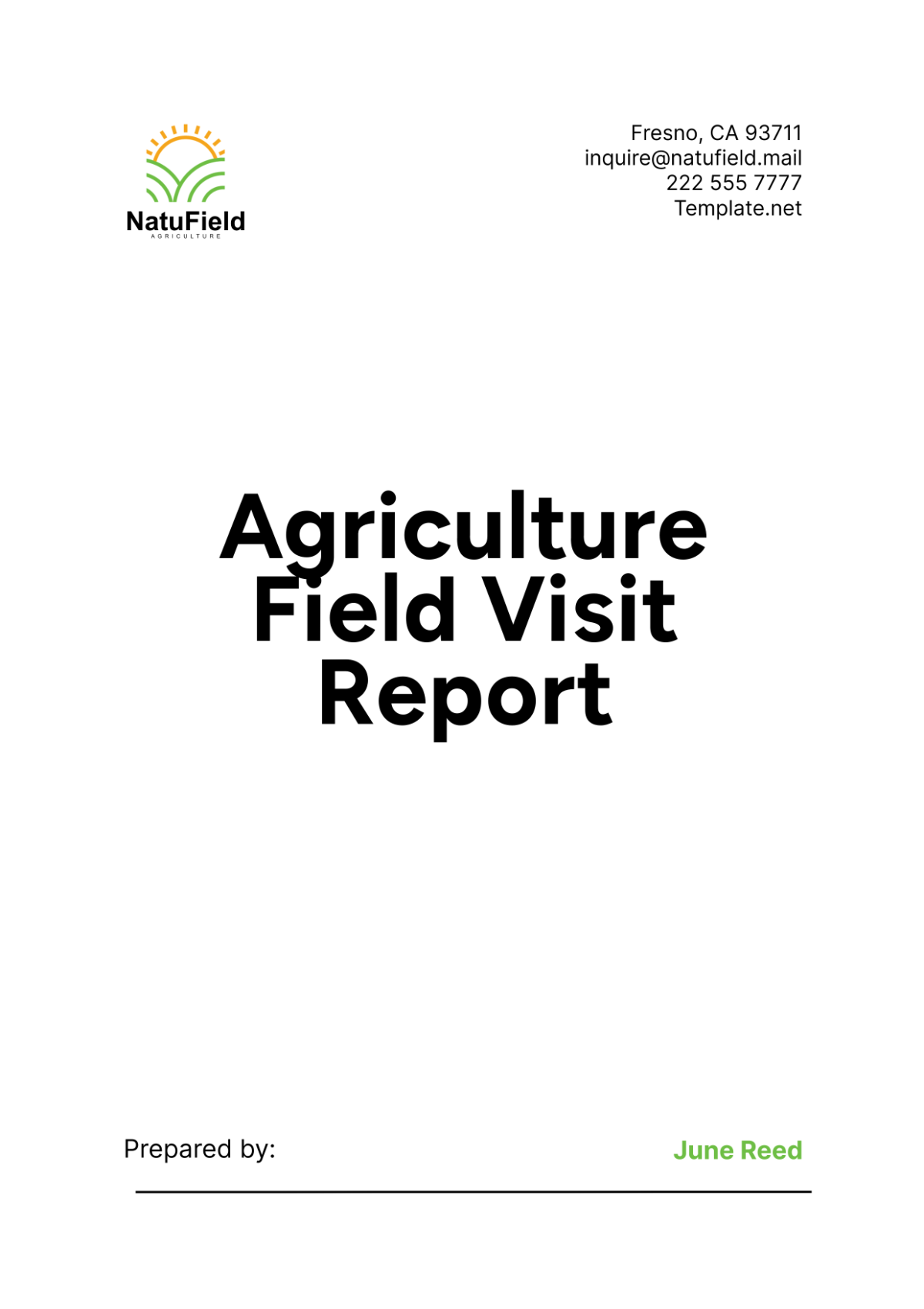 Agriculture Field Visit Report Template - Edit Online & Download