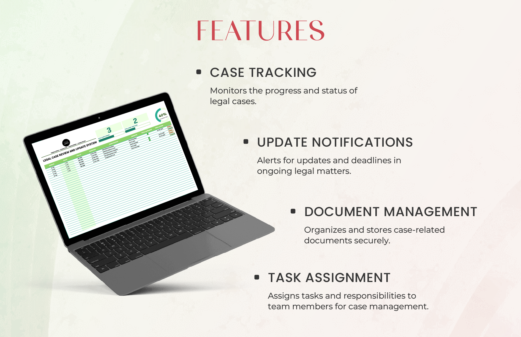 Legal Case Review and Update System Template