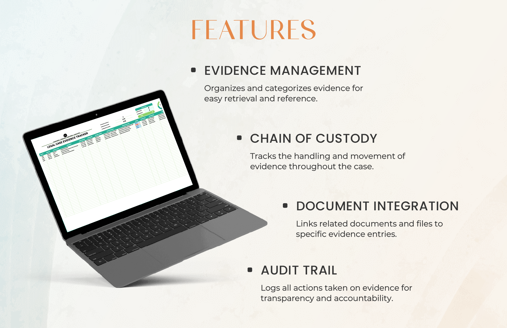 Legal Case Evidence Tracker Template