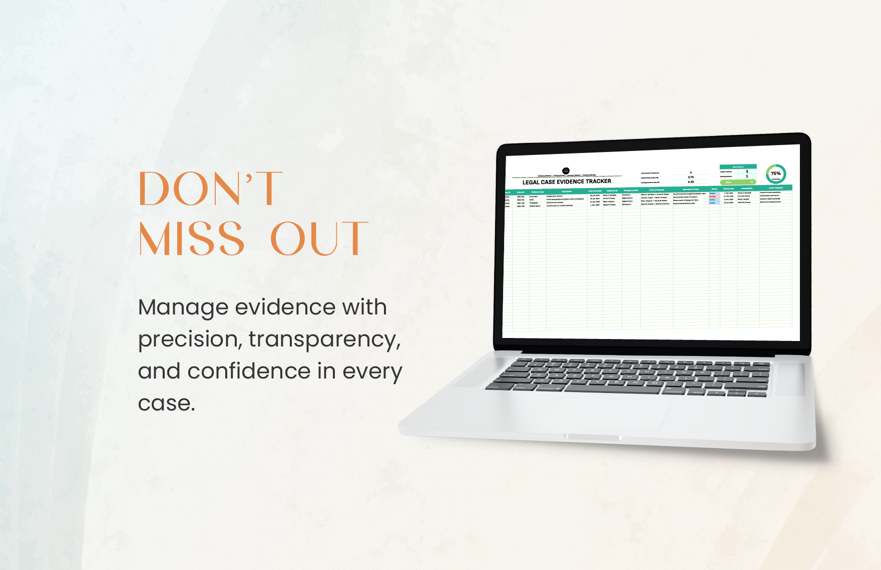 Legal Case Evidence Tracker Template