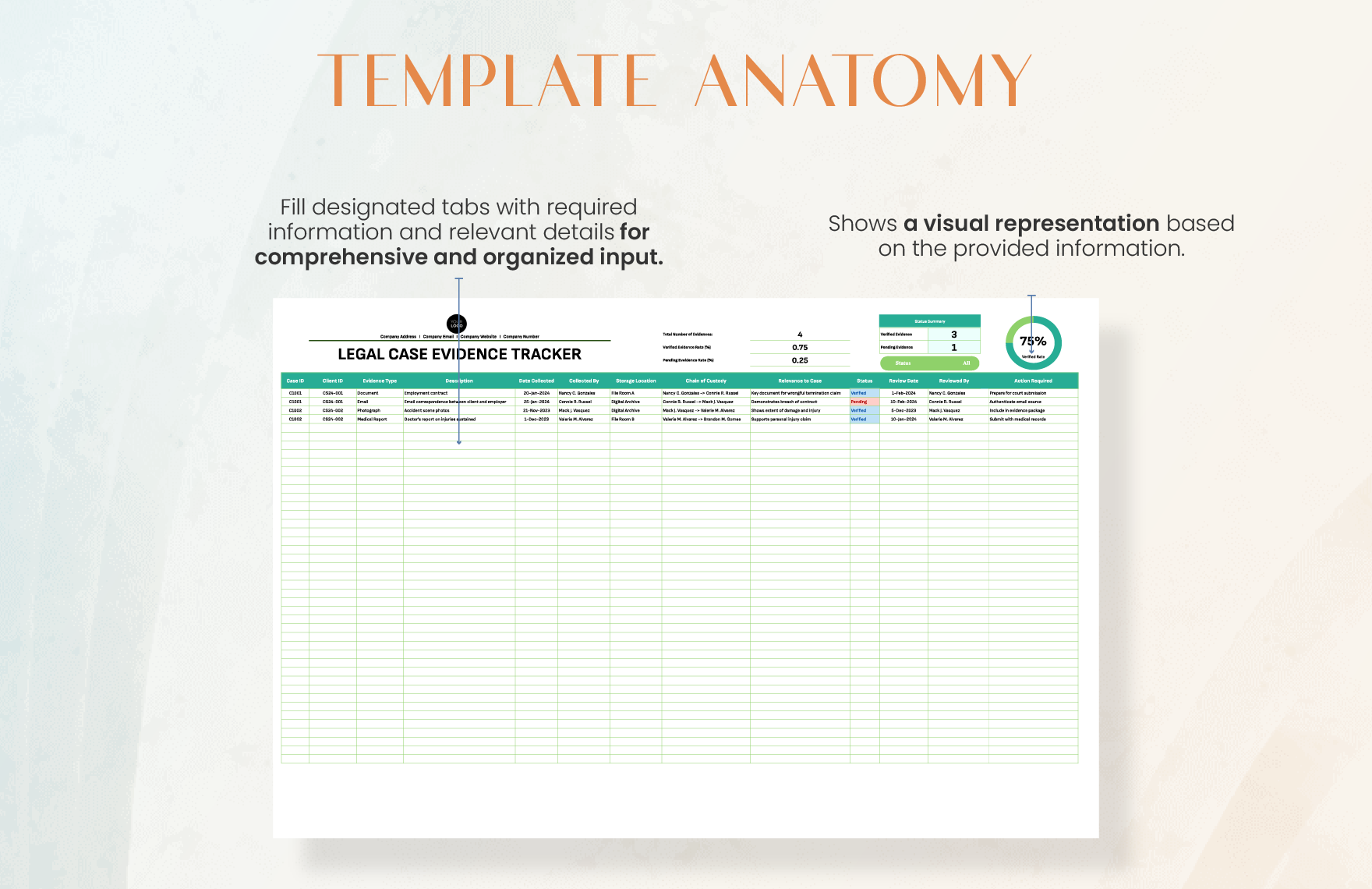 Legal Case Evidence Tracker Template