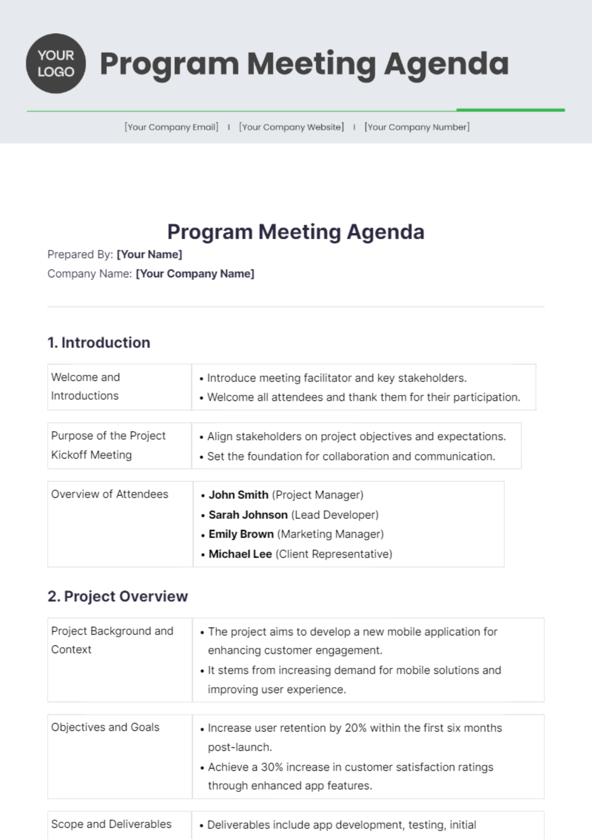 Program Meeting Agenda Template - Edit Online & Download