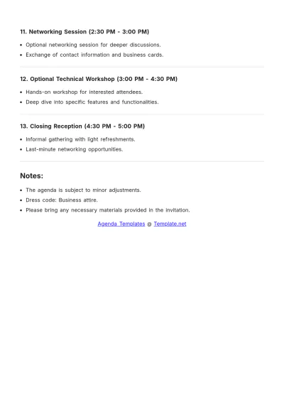 Free Corporate Event Agenda Template to Edit Online