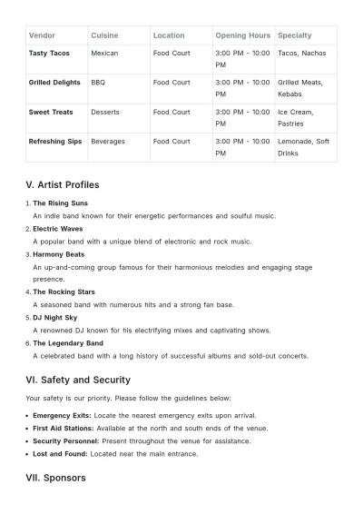 Free Live Event Agenda Template to Edit Online