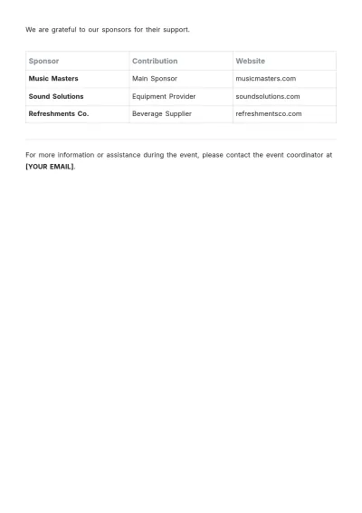 Free Live Event Agenda Template to Edit Online