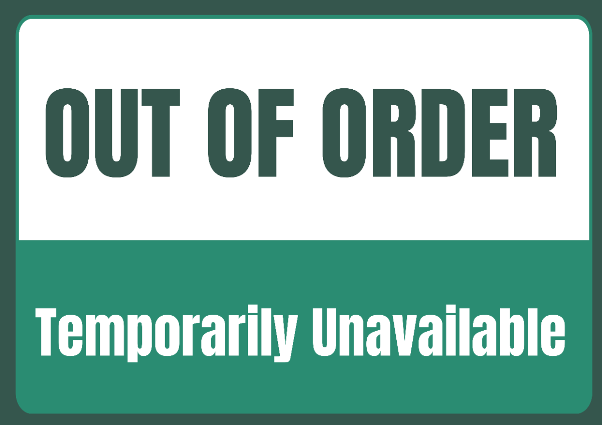 Spa Out Of Order Signage