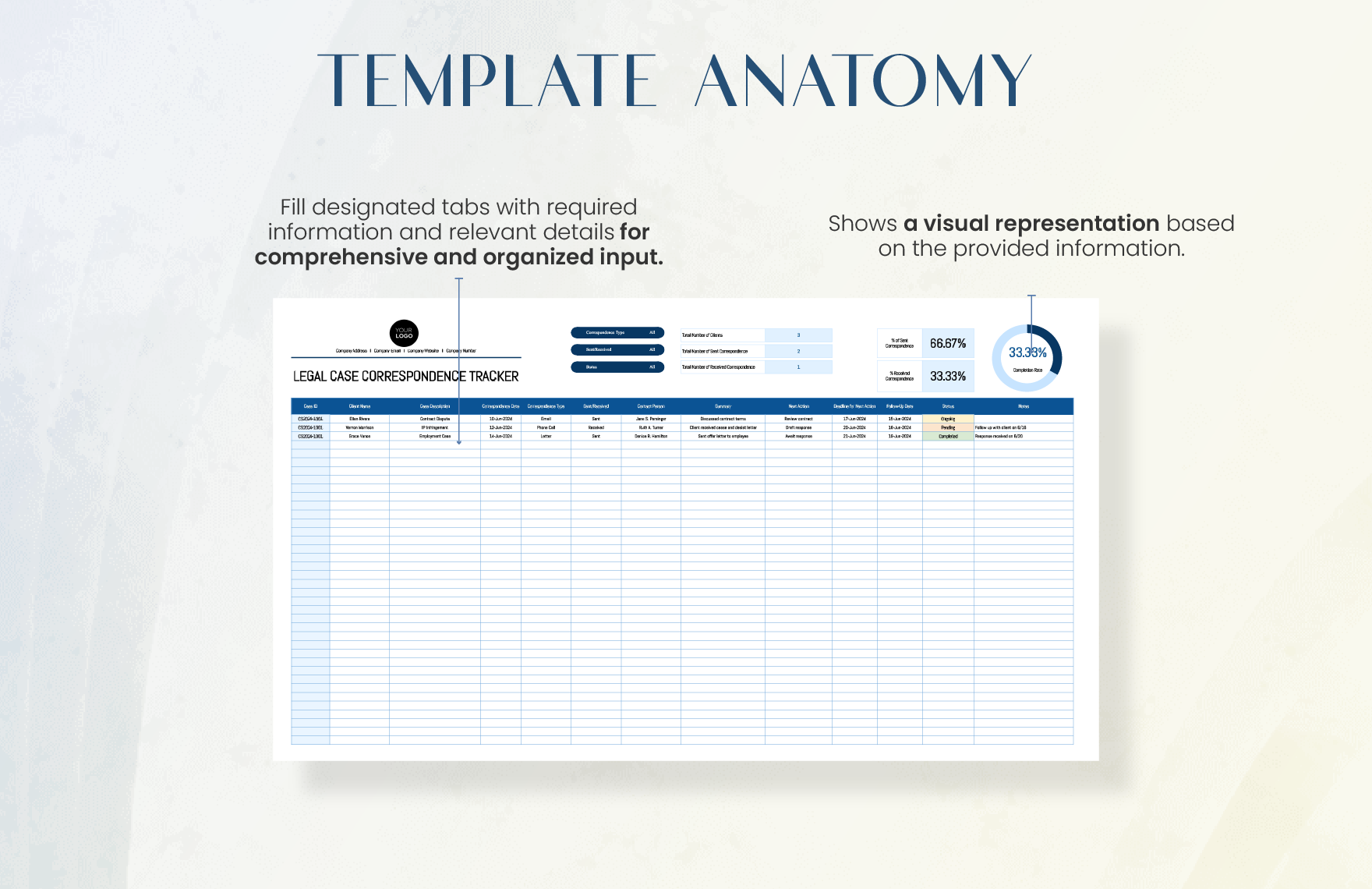 Legal Case Correspondence Tracker Template