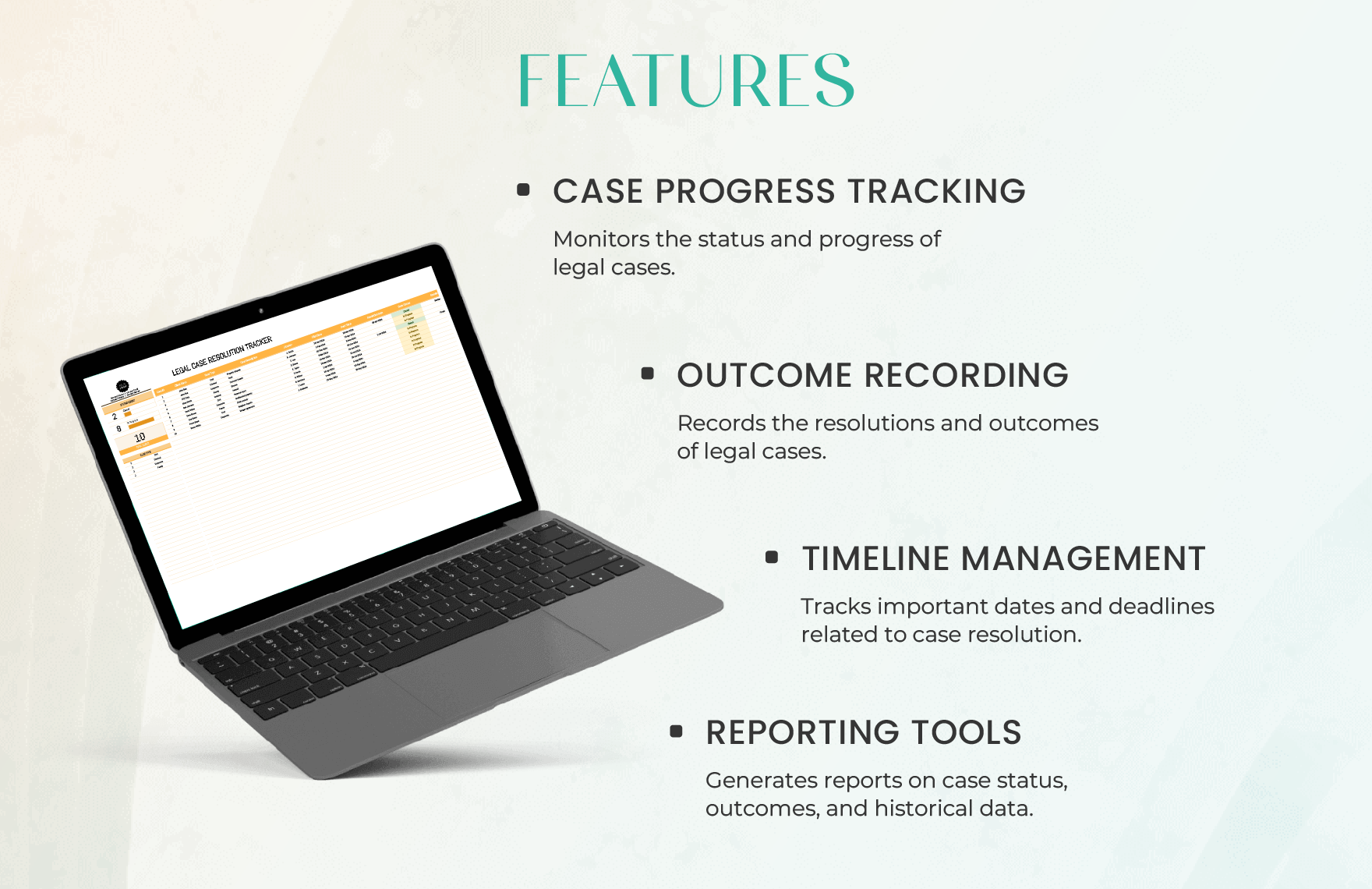 Legal Case Resolution Tracker Template