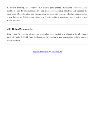 Free HR Meeting Agenda Template to Edit Online