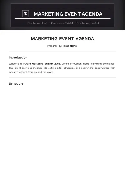 Free Marketing Event Agenda Template to Edit Online