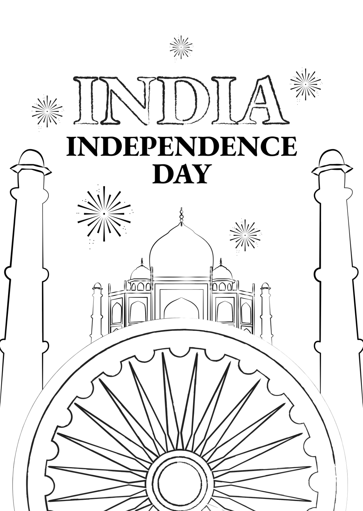 India Independence Day Pencil Drawing