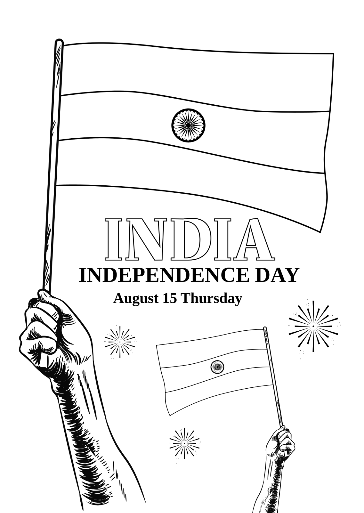 India Independence Day Flag Drawing