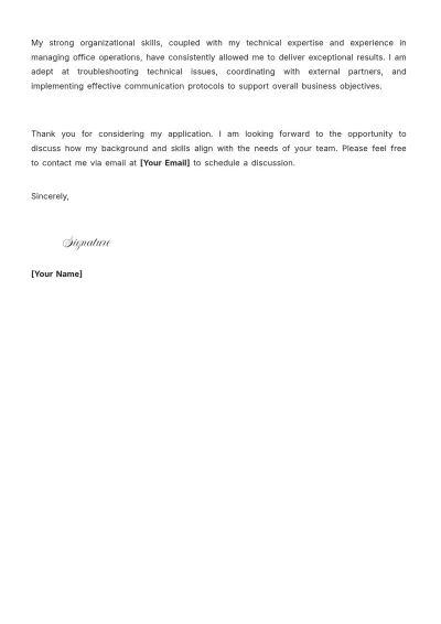 Free Telecommunications Office Manager Cover Letter to Edit Online