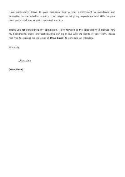Free Aviation Office Manager Cover Letter to Edit Online