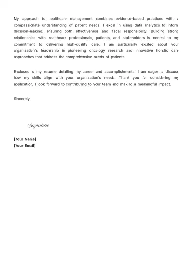 Free Oncology Pharmacist Cover Letter to Edit Online