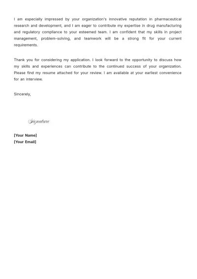 Free Industrial Pharmacist Cover Letter to Edit Online